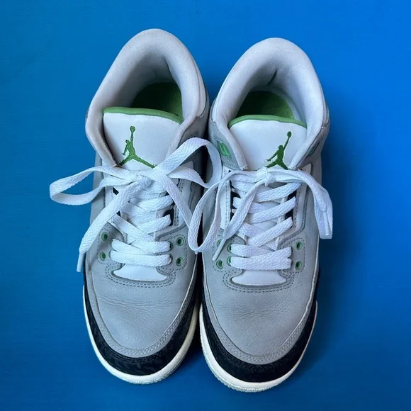 Jordan Retro 3 Chlorophyll Light Smoke Grey Black White 398614-006 sz： 5
